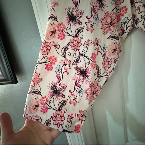 Lane Bryant 3/4-Sleeve Faux-Wrap Jersey Midi Dress pink floral 26/28 NWT - Picture 9 of 15